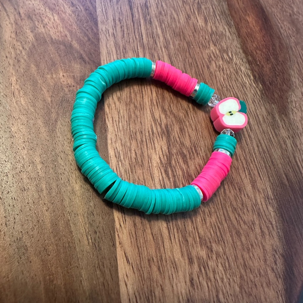 Colorful Kids Bracelet with Apple Charm